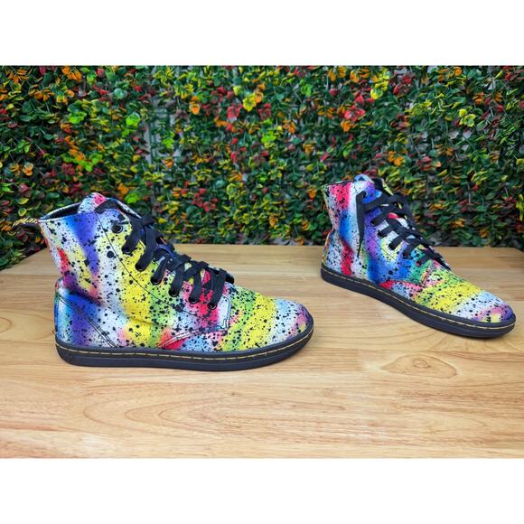 Dr Martens Hackney Airwair Paint Splatter Boots Shoes Multicolor Womens 8 Doc - Picture 4 of 10